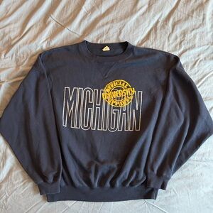 Vintage 80s V Stitch Sweater Crewneck Michigan Wolverines University NCAA XL